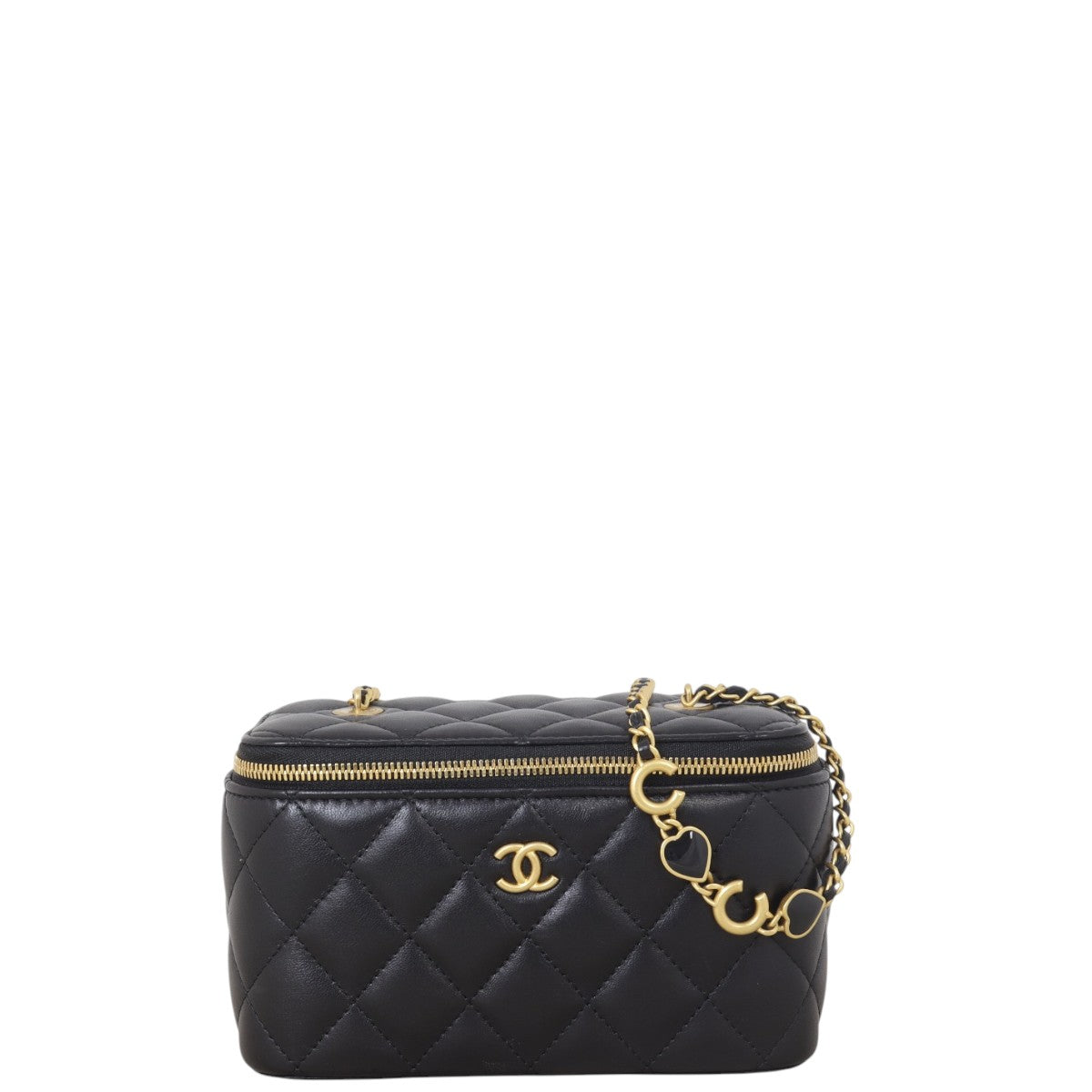 Chanel Vanity Case with Coco Heart Chain