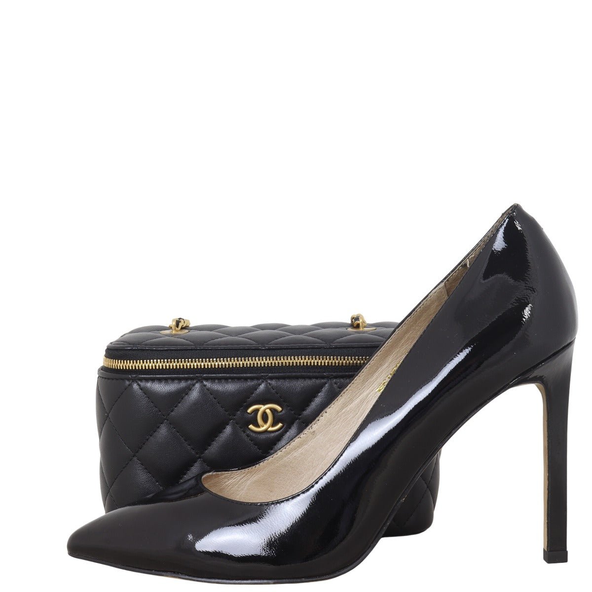 Chanel Vanity Case with Coco Heart Chain