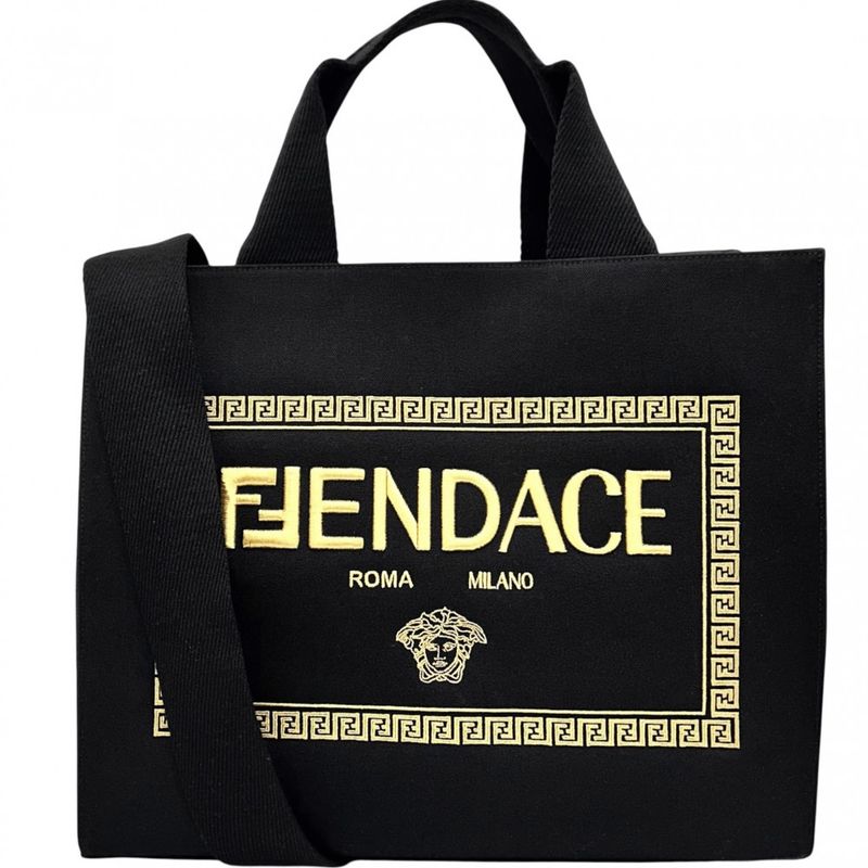Versace 2WAY Women's Fendace Fendi Collaboration Handbag Shoulder Tote Medusa