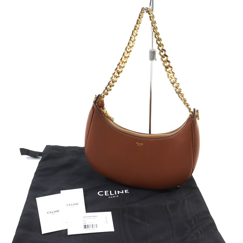 Celine 19958 Medium AVA Chain Medium Ava Leather Chain Shoulder Bag Hobo Bag