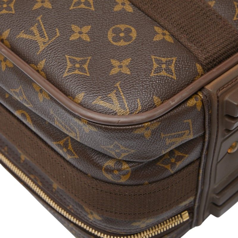 Louis Vuitton Monogram Satellite 53 Suitcase Travel Bag Brown PVC