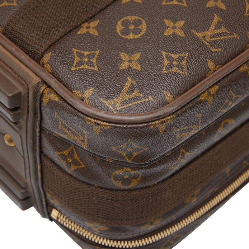 Louis Vuitton Monogram Satellite 53 Suitcase Travel Bag Brown PVC