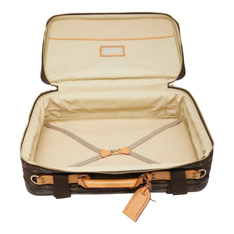 Louis Vuitton Monogram Satellite 53 Suitcase Travel Bag Brown PVC
