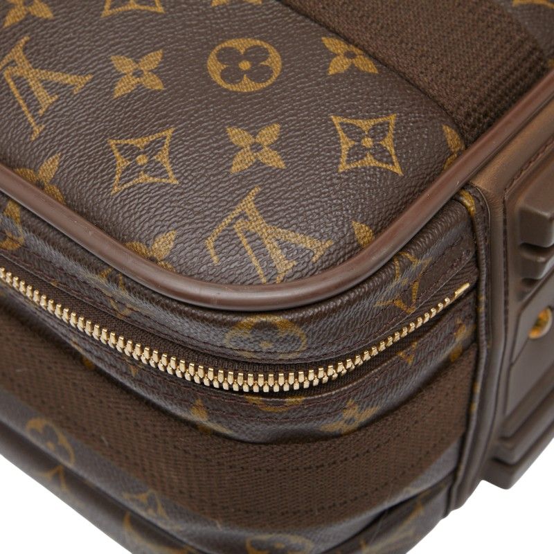Louis Vuitton Monogram Satellite 53 Suitcase Travel Bag Brown PVC