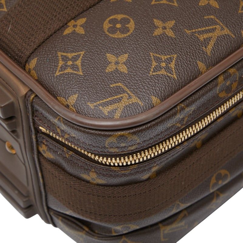 Louis Vuitton Monogram Satellite 53 Suitcase Travel Bag Brown PVC