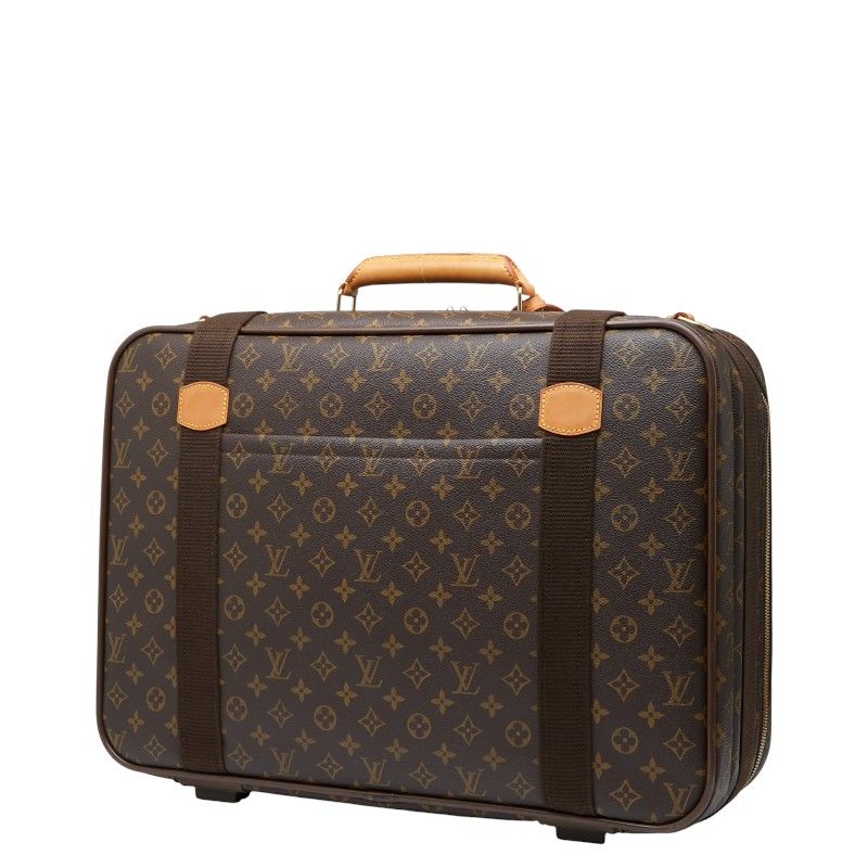 Louis Vuitton Monogram Satellite 53 Suitcase Travel Bag Brown PVC