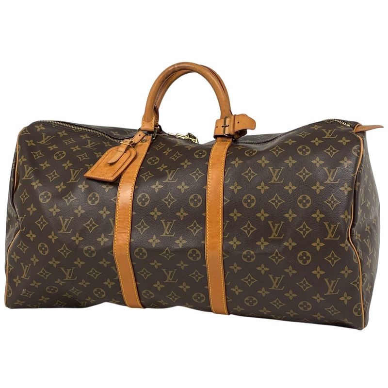 Louis Vuitton Keepall 55 Handbag Travel Business Boston Bag Monogram Brown