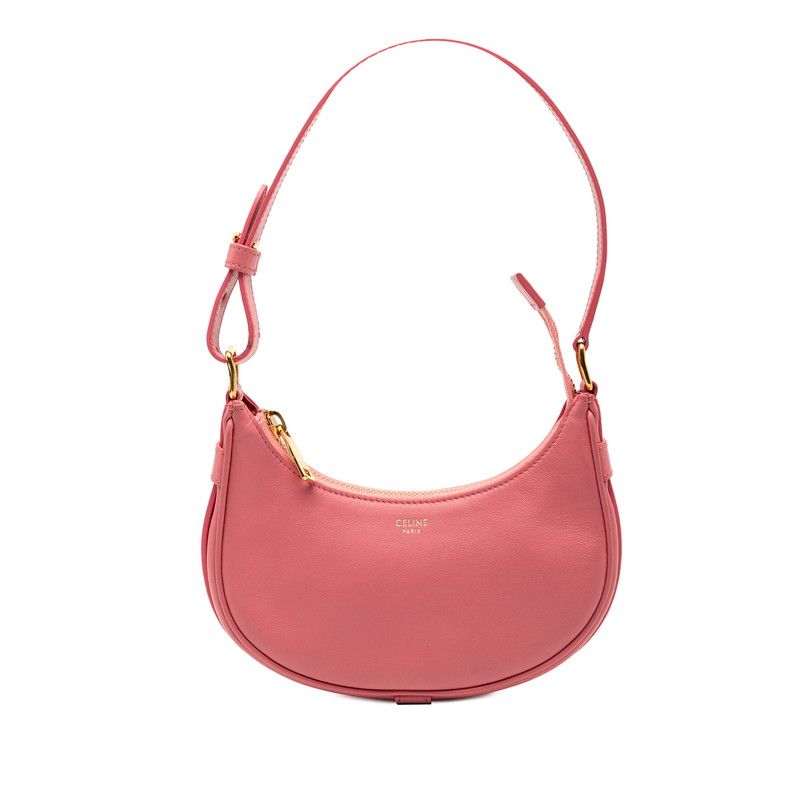 Celine Handbag Hobo Bag Pink Leather Women's