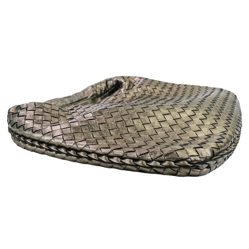 Bottega Veneta Intrecciato Leather Hobo One Shoulder Bag Metallic