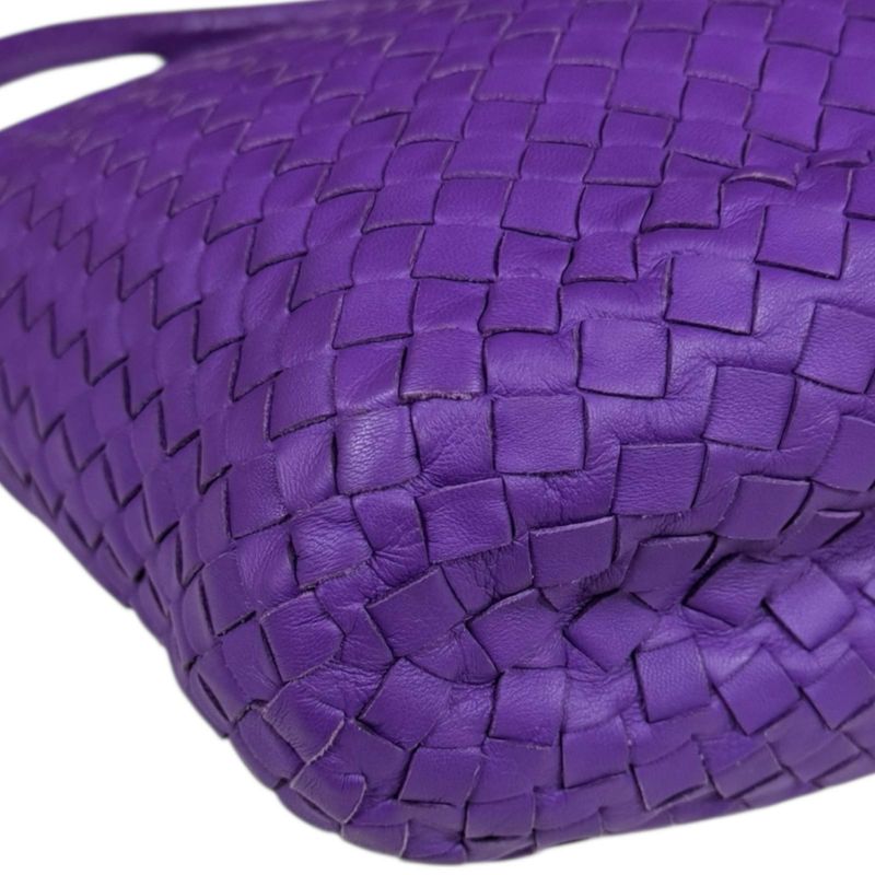 Bottega Veneta Hobo Bag Intrecciato Tote Leather Purple Women's