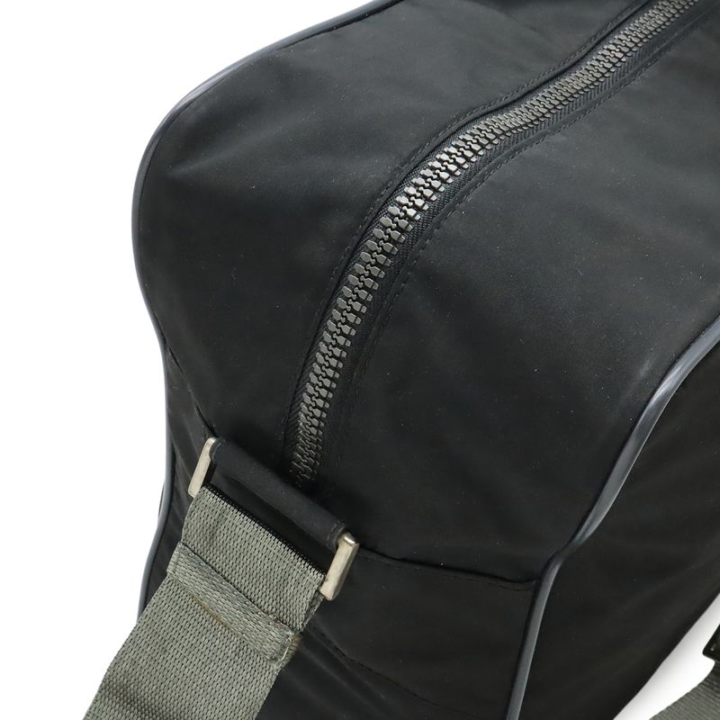 Prada Sport Line Boston Bag Travel Purse Travel Bag Nylon Nero Black Gray 4 V0369