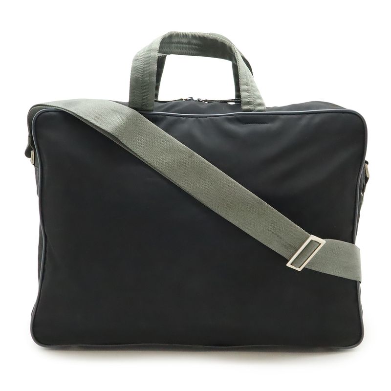 Prada Sport Line Boston Bag Travel Purse Travel Bag Nylon Nero Black Gray 4 V0369