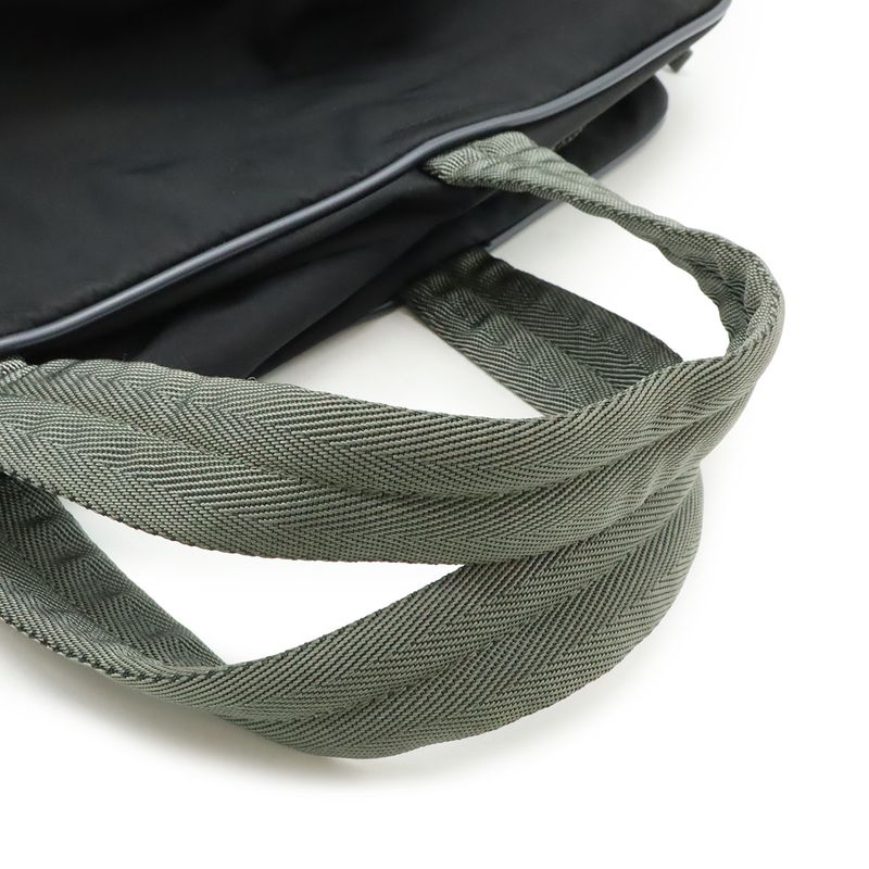 Prada Sport Line Boston Bag Travel Purse Travel Bag Nylon Nero Black Gray 4 V0369