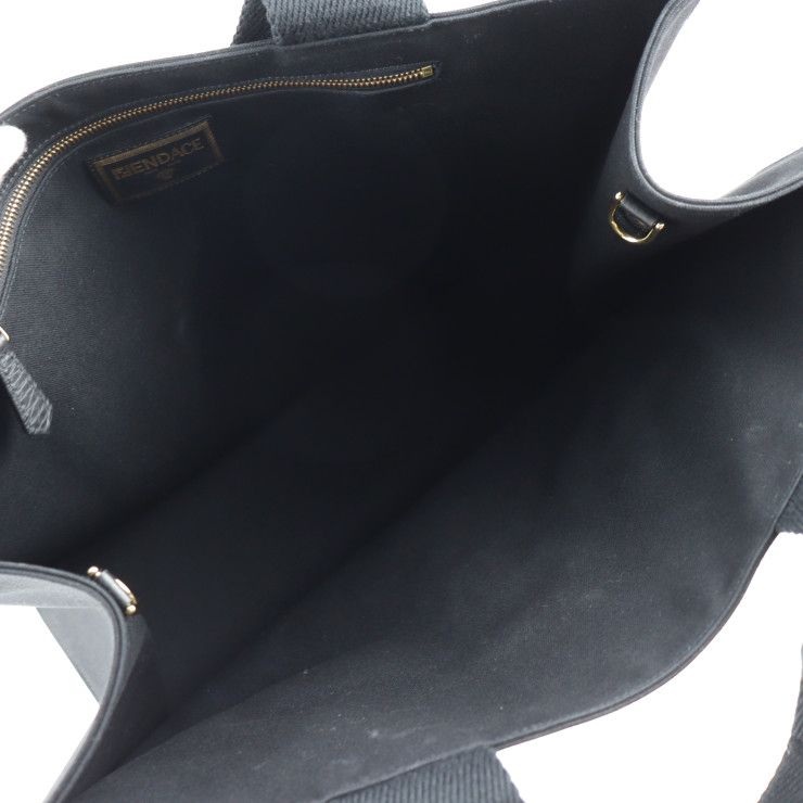 Fendi Tote Bag 7 Va558 Canvas Black Gold Fendace Versace Collaboration 2-Way