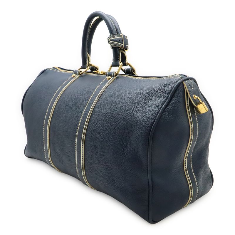 Louis Vuitton Tobago Keepall 50 Boston Bag Travel Purse Travel Bag Leather Navy