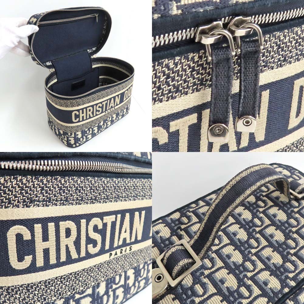 Dior Travel Vanity Medium Navy Oblique Bag With Mitzah Women's