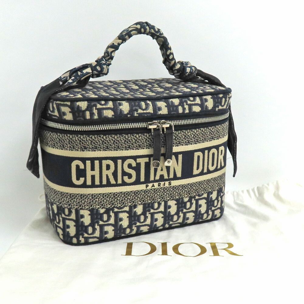 Dior Travel Vanity Medium Navy Oblique Bag With Mitzah Women's