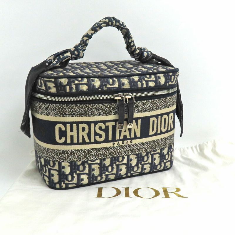 Dior Travel Vanity Medium Navy Oblique Bag With Mitzah Women's