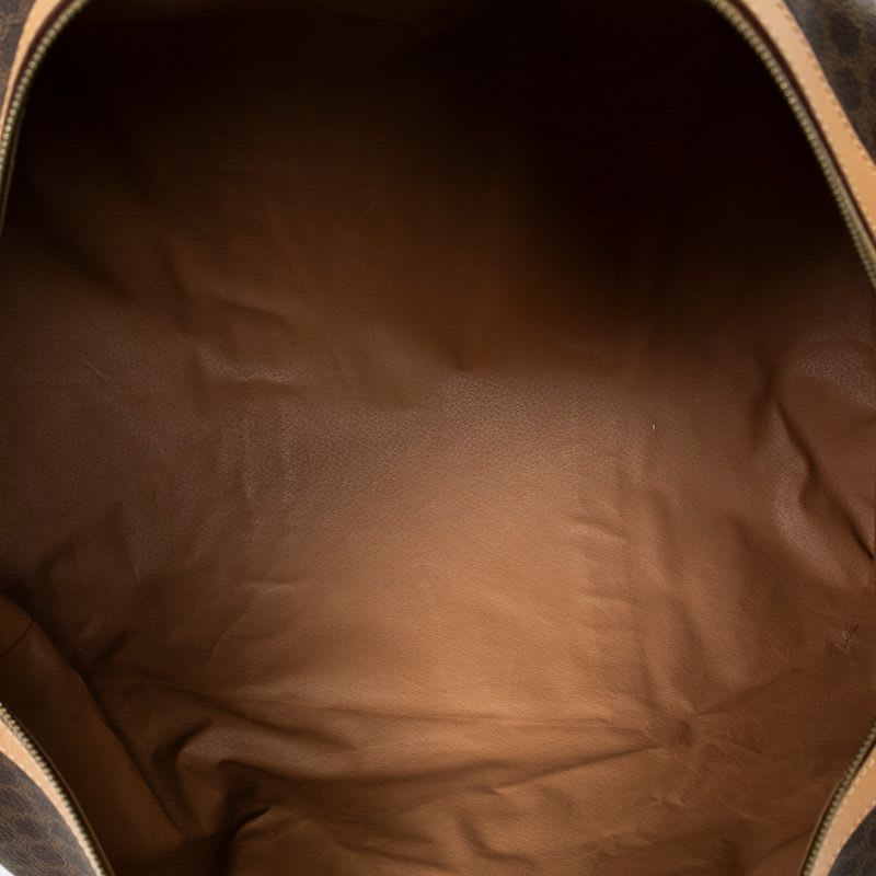 Celine Vintage Large Travel Boston Brown Tan Macadam PVC Canvas