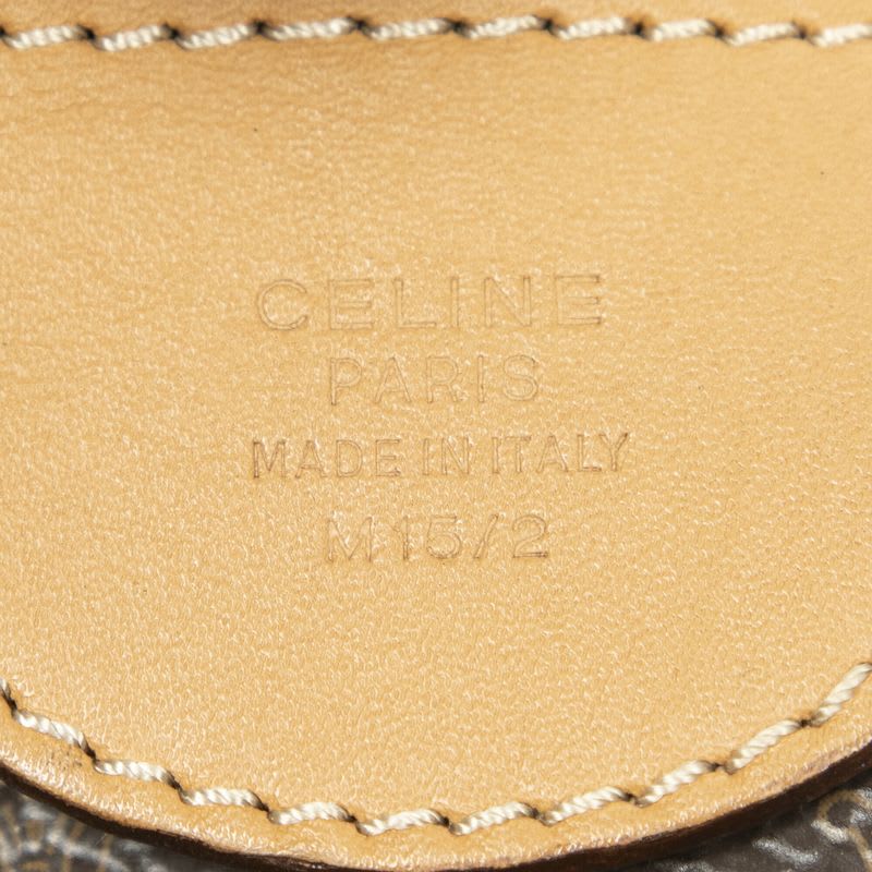 Celine Vintage Large Travel Boston Brown Tan Macadam PVC Canvas