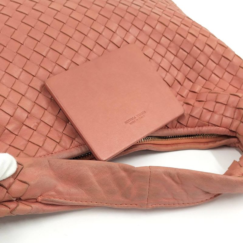 Bottega Veneta One Shoulder Bag Handbag Intrecciato Hobo Leather Pink