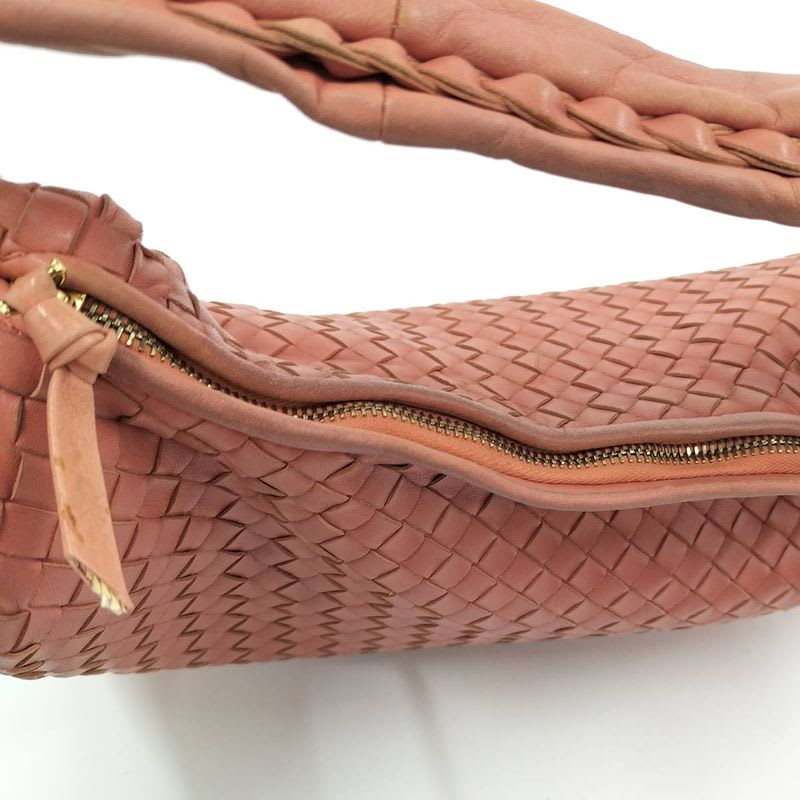 Bottega Veneta One Shoulder Bag Handbag Intrecciato Hobo Leather Pink