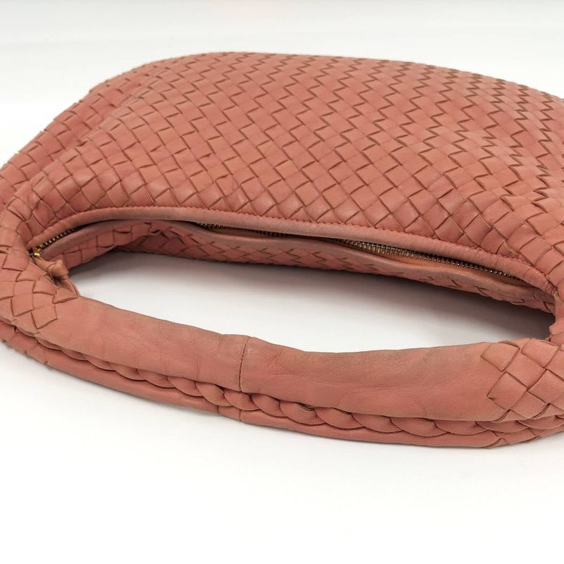 Bottega Veneta One Shoulder Bag Handbag Intrecciato Hobo Leather Pink