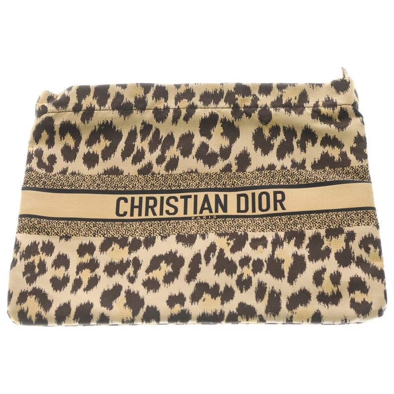 Christian Dior Mitzah Leopard Travel Zip Pouch S5440 Slnc