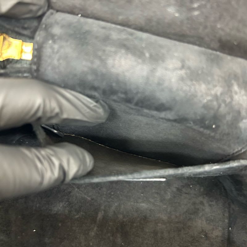 Christian Dior Travel Small Vanity Bag Cannage Leather 2-Way Handbag Shoulder