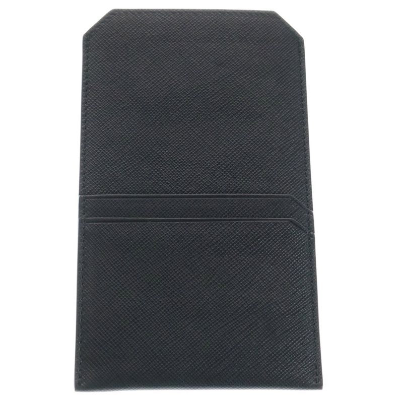 Prada Sapphire Leather Travel Case Card Case Black 2 Zh004