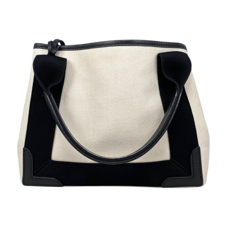 Balenciaga Shoulder Bag Navy Cabas XS Cotton Canvas Calfskin