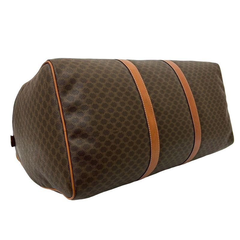 Celine Vintage Macadam Blason Pattern Leather Boston Bag Travel