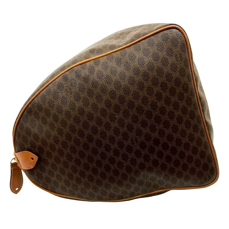 Celine Vintage Macadam Blason Pattern Leather Boston Bag Travel