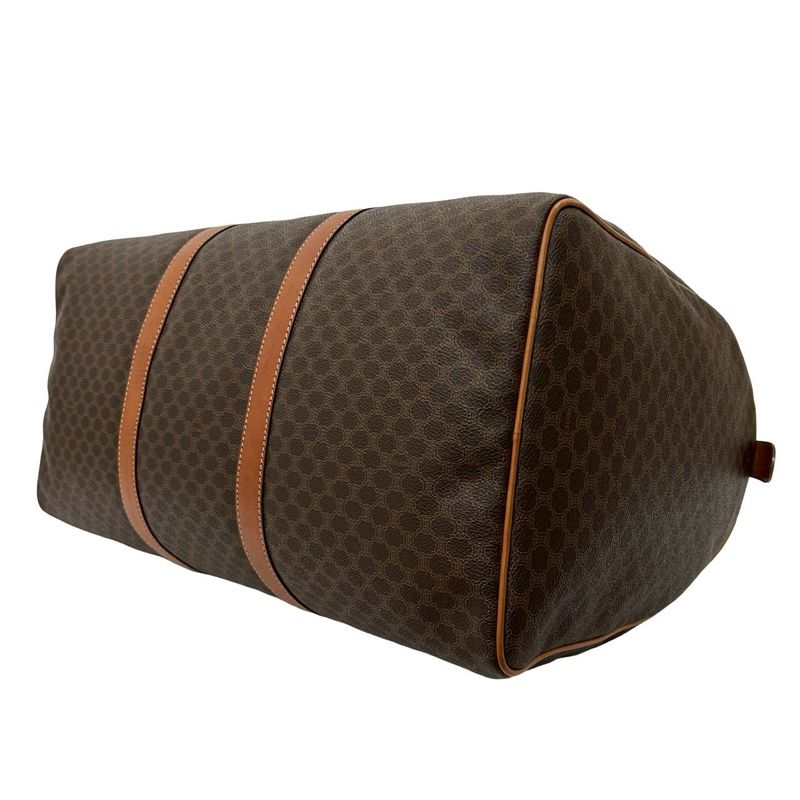 Celine Vintage Macadam Blason Pattern Leather Boston Bag Travel