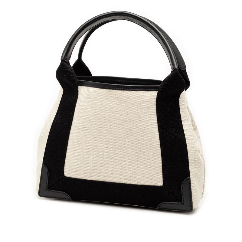 Balenciaga Navy Cabas XS Shoulder Bag 2-Way White Black Leather