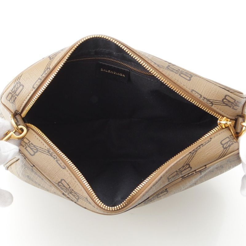 Balenciaga BB Monogram Camera Shoulder Bag Brown