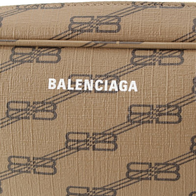 Balenciaga BB Monogram Camera Shoulder Bag Brown