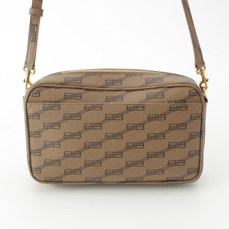 Balenciaga BB Monogram Camera Shoulder Bag Brown