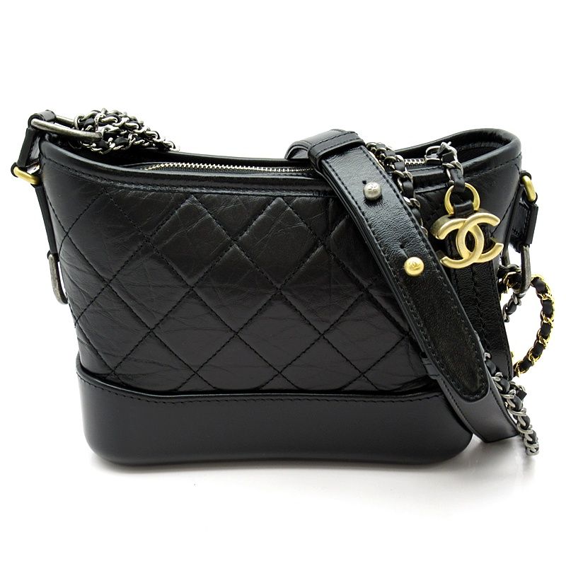 Chanel Gabrielle de Small Hobo Calf Shoulder Bag Black