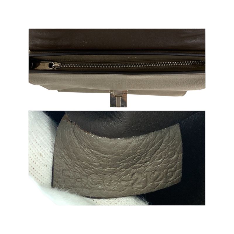 Celine Travelers Grey Silver Leather CU Shoulder Bag