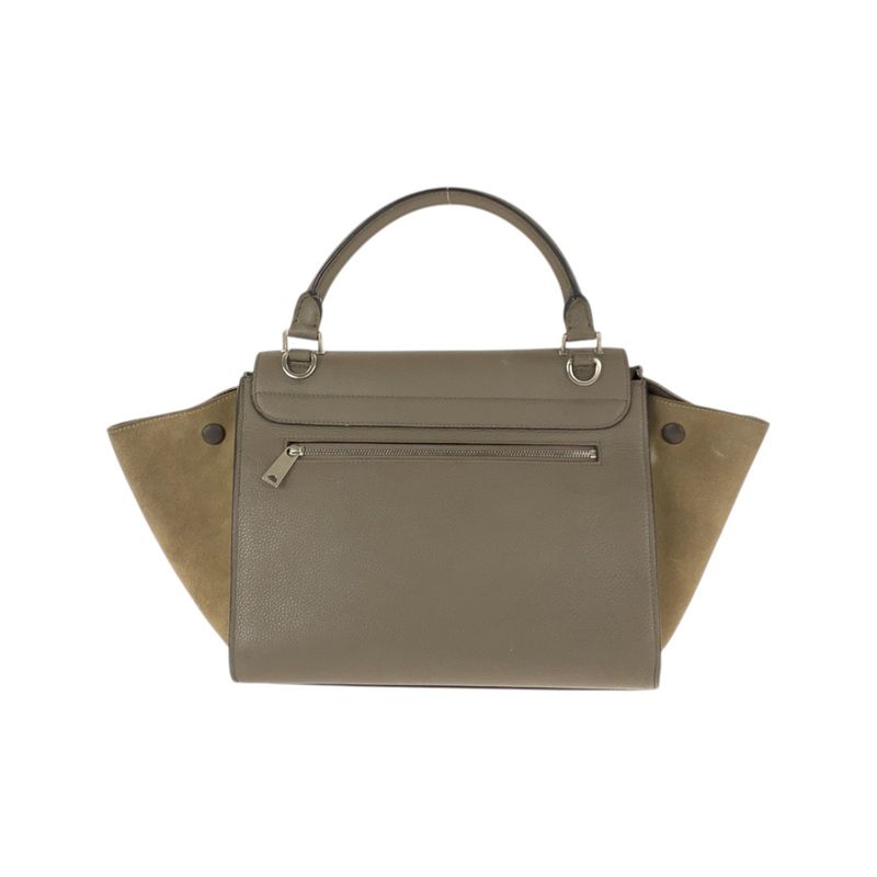 Celine Travelers Grey Silver Leather CU Shoulder Bag