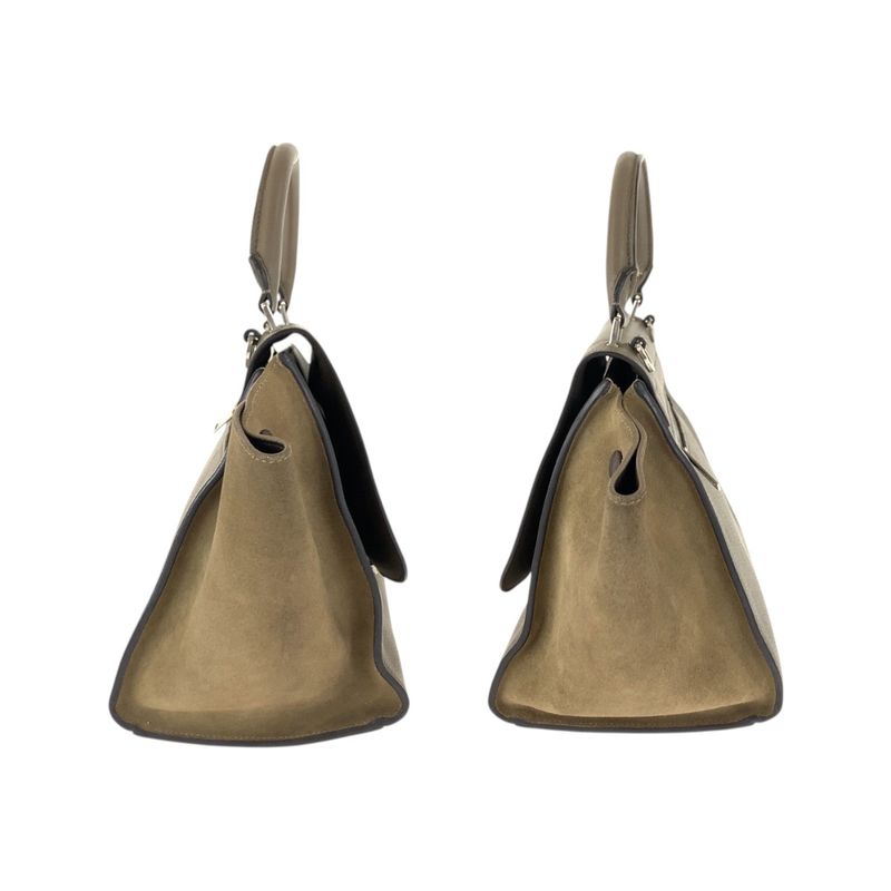 Celine Travelers Grey Silver Leather CU Shoulder Bag