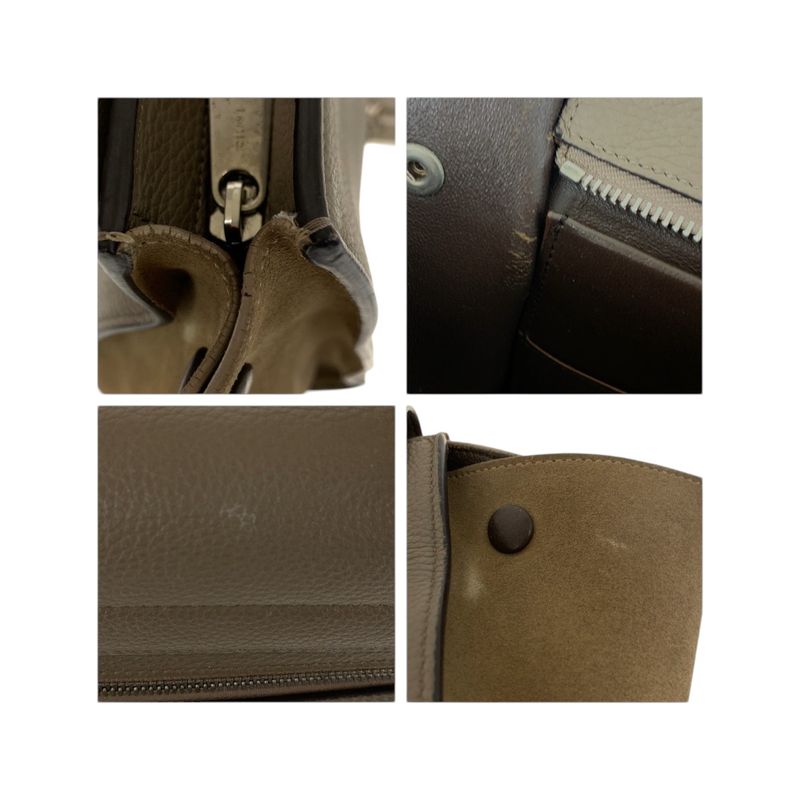 Celine Travelers Grey Silver Leather CU Shoulder Bag