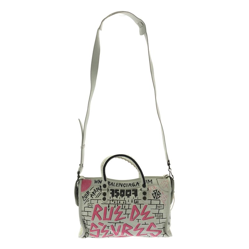 Balenciaga Classic City Graphic Classic City Shoulder Bag White