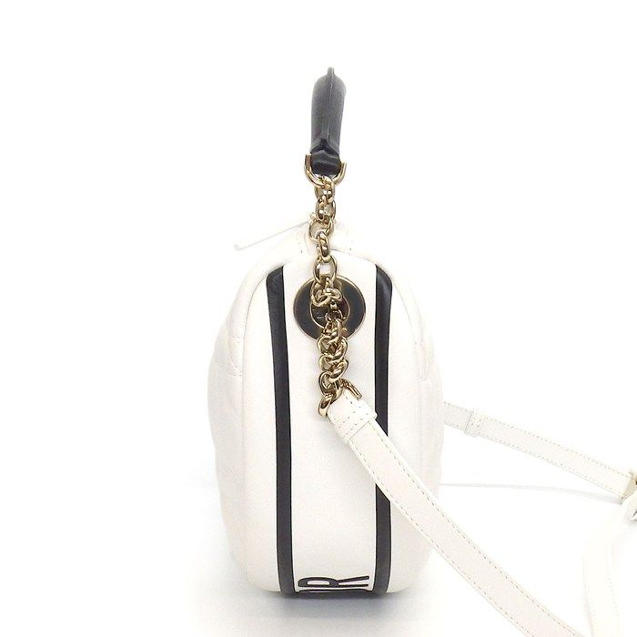 Dior Shoulder Bag Vibe Hobo White Black Cannage Lambskin Gold