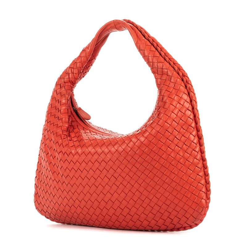 Bottega Veneta Hobo Orange Intrecciato Leather