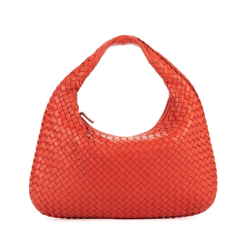 Bottega Veneta Hobo Orange Intrecciato Leather