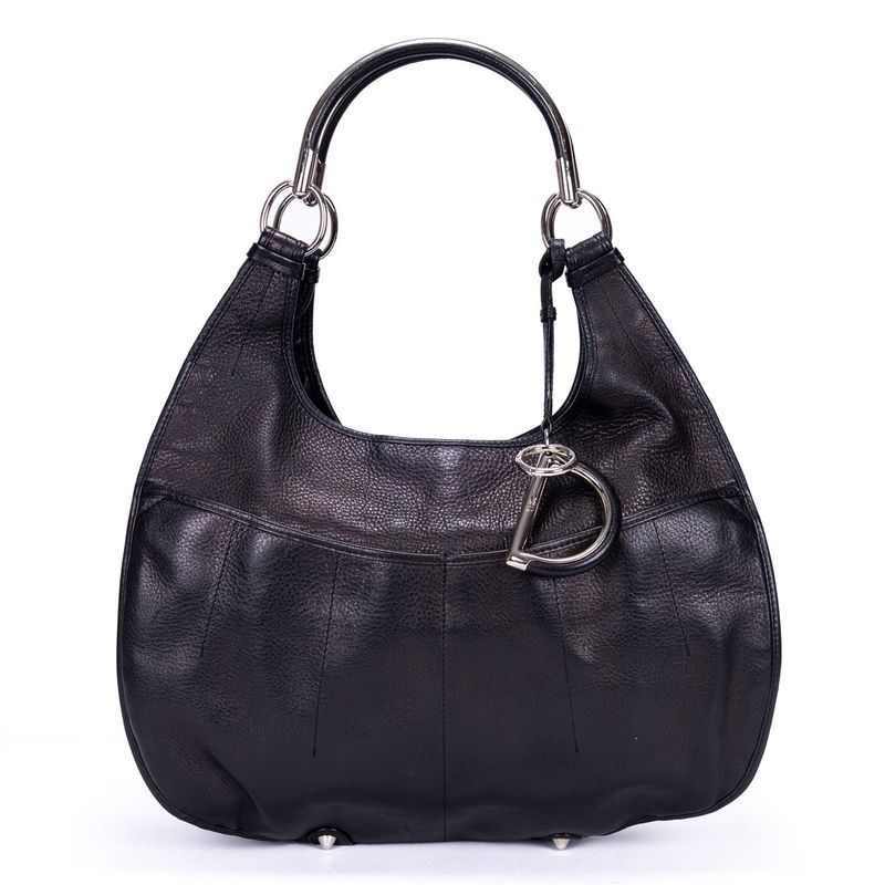 Dior Grand Sac Hobo Black Pebbled Leather