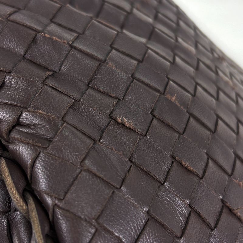Bottega Veneta Intrecciato Shoulder Bag Hobo Leather Brown