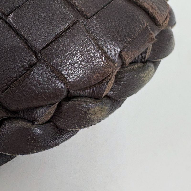 Bottega Veneta Intrecciato Shoulder Bag Hobo Leather Brown